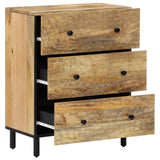 vidaXL Bijzetkast 60x33x75 cm massief mangohout zwart