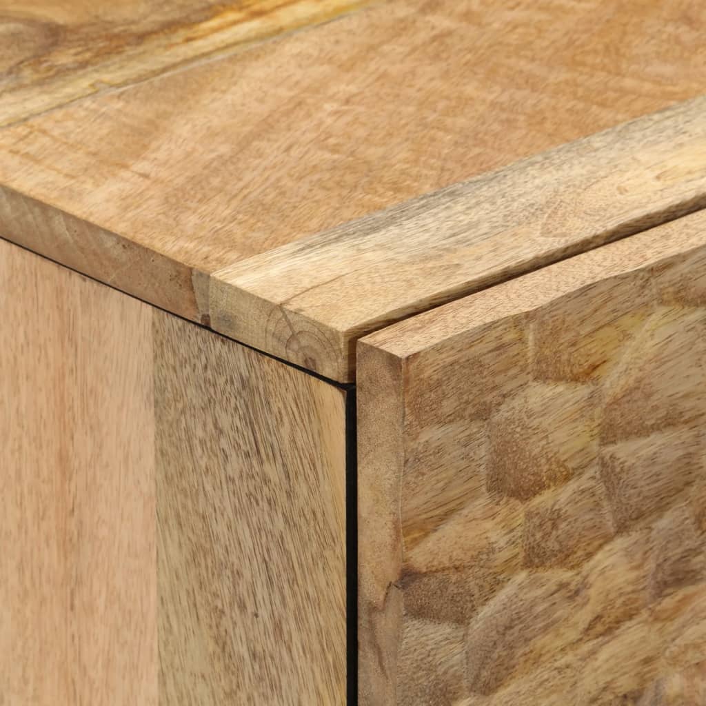 vidaXL Bijzetkast 60x33x75 cm massief mangohout zwart