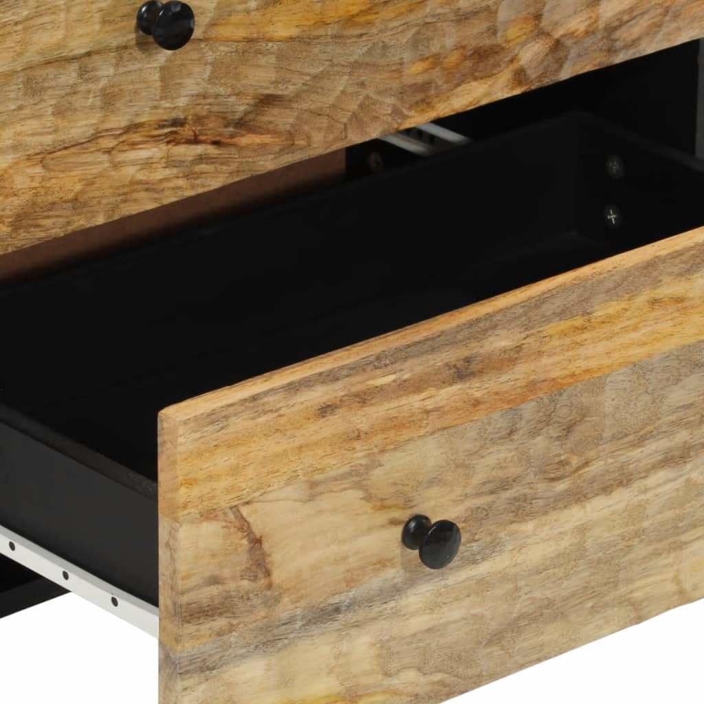 vidaXL Bijzetkast 60x33x75 cm massief mangohout zwart