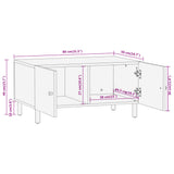 vidaXL Coffee Table 80x50x40 cm Solid Mango Wood Black