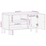 vidaXL TV Cabinet 80x31x46 cm Solid Mango Wood Black