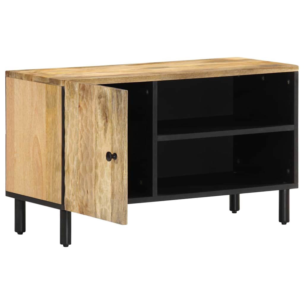 vidaXL TV Cabinet 80x31x46 cm Solid Mango Wood Black