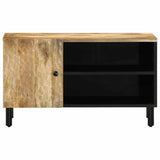 vidaXL TV Cabinet 80x31x46 cm Solid Mango Wood Black
