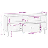 vidaXL Tv-meubel 100x33x46 cm massief mangohout zwart