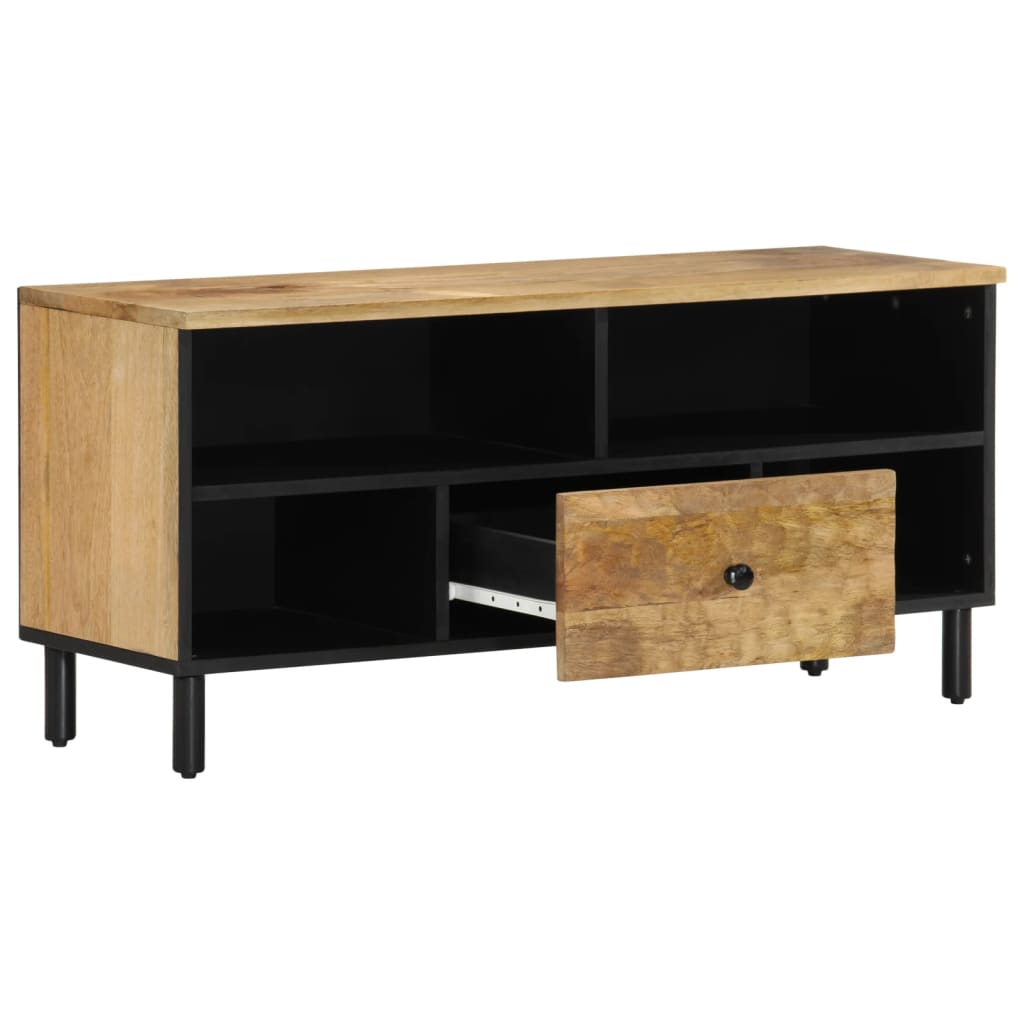 vidaXL Tv-meubel 100x33x46 cm massief mangohout zwart