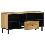 vidaXL Tv-meubel 100x33x46 cm massief mangohout zwart