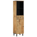 vidaXL Badkamerkast 38x33x160 cm massief mangohout zwart
