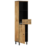 vidaXL Badkamerkast 38x33x160 cm massief mangohout zwart