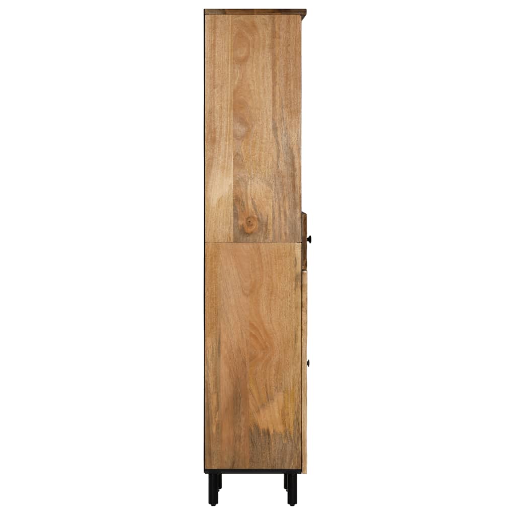 vidaXL Badkamerkast 38x33x160 cm massief mangohout zwart