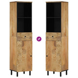 vidaXL Badkamerkast 38x33x160 cm massief mangohout zwart