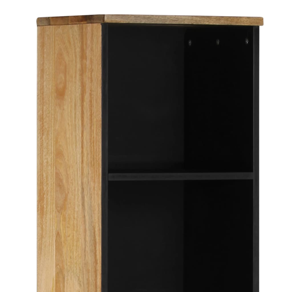 vidaXL Badkamerkast 38x33x160 cm massief mangohout zwart