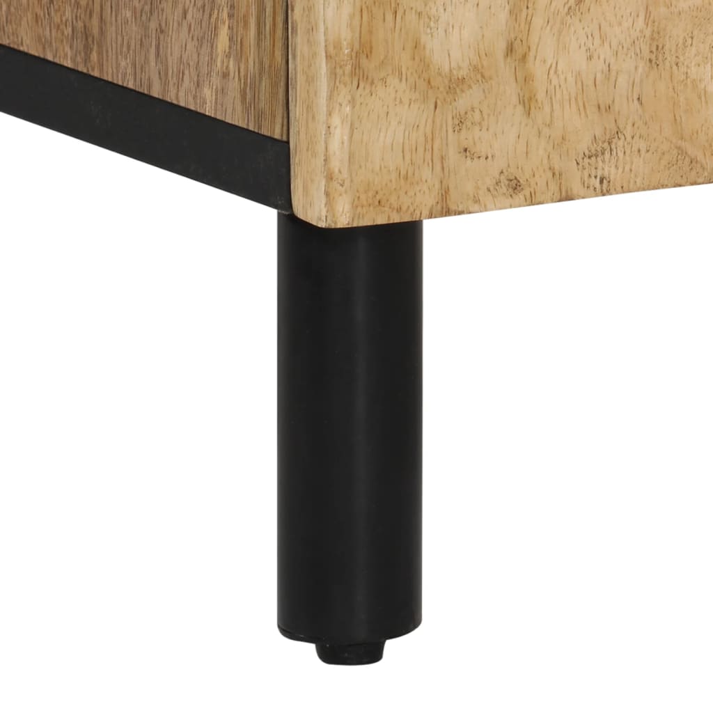 vidaXL Badkamerkast 38x33x160 cm massief mangohout zwart