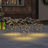 vidaXL Christmas lights star 3 pcs with ground spikes 50 LEDs 29 cm