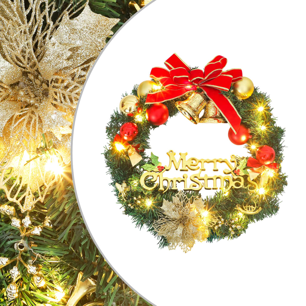vidaXL Christmas Wreath with 15 LEDs 30 cm Green