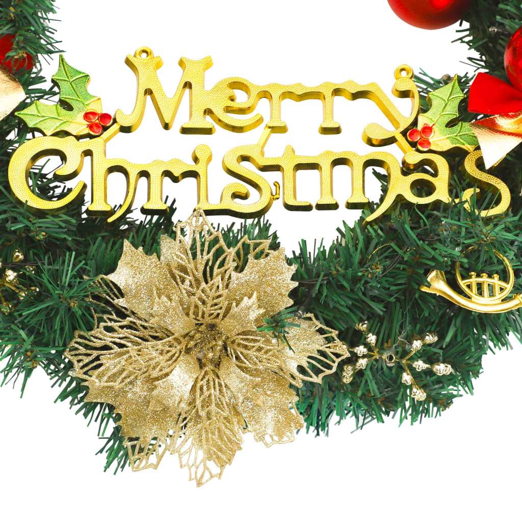 vidaXL Christmas Wreath with 15 LEDs 30 cm Green