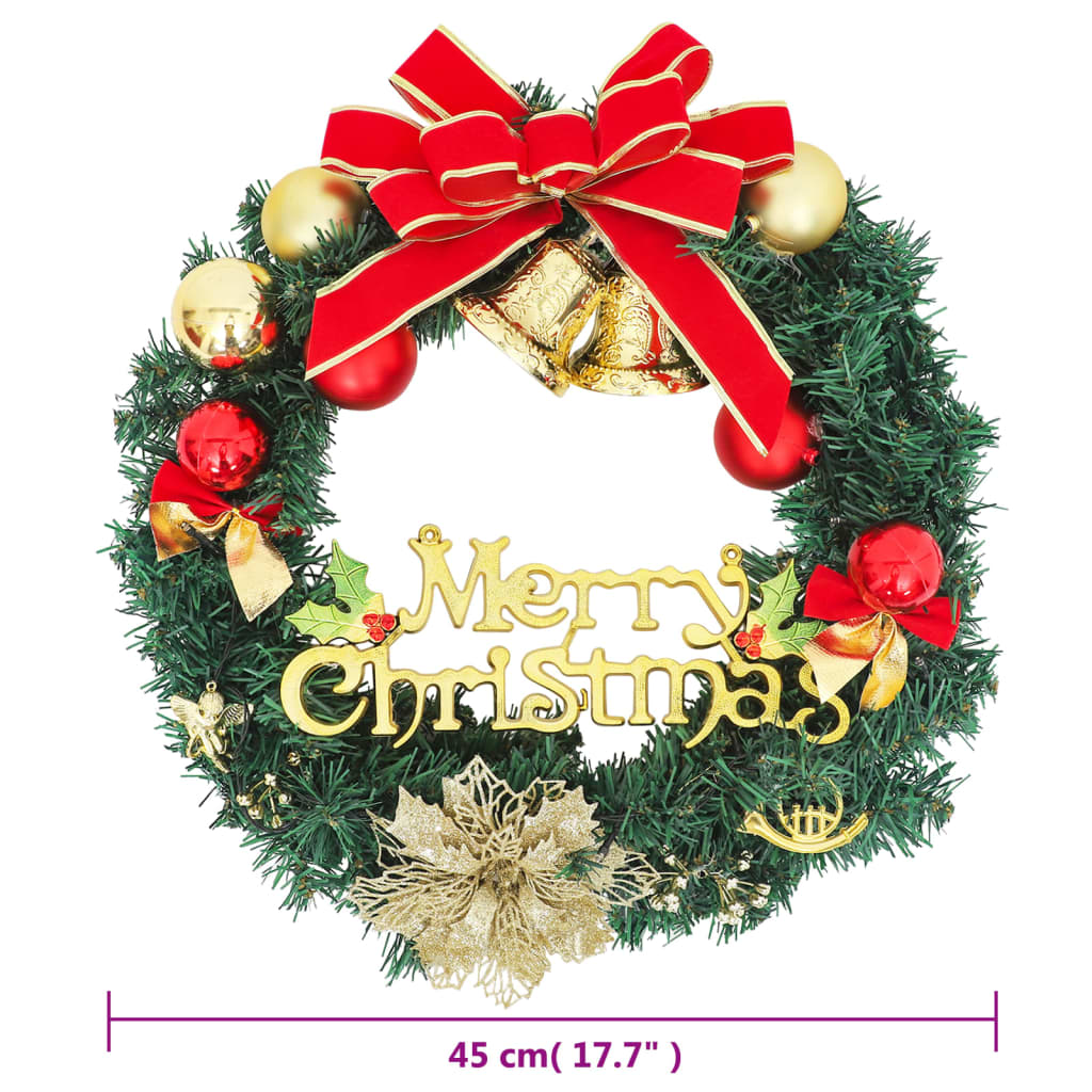 vidaXL Christmas Wreath with 15 LEDs 30 cm Green