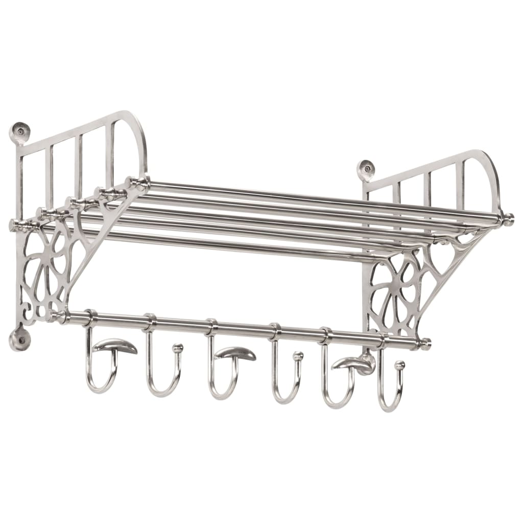 vidaXL Bagagerek met kleerhangers wandmontage aluminium