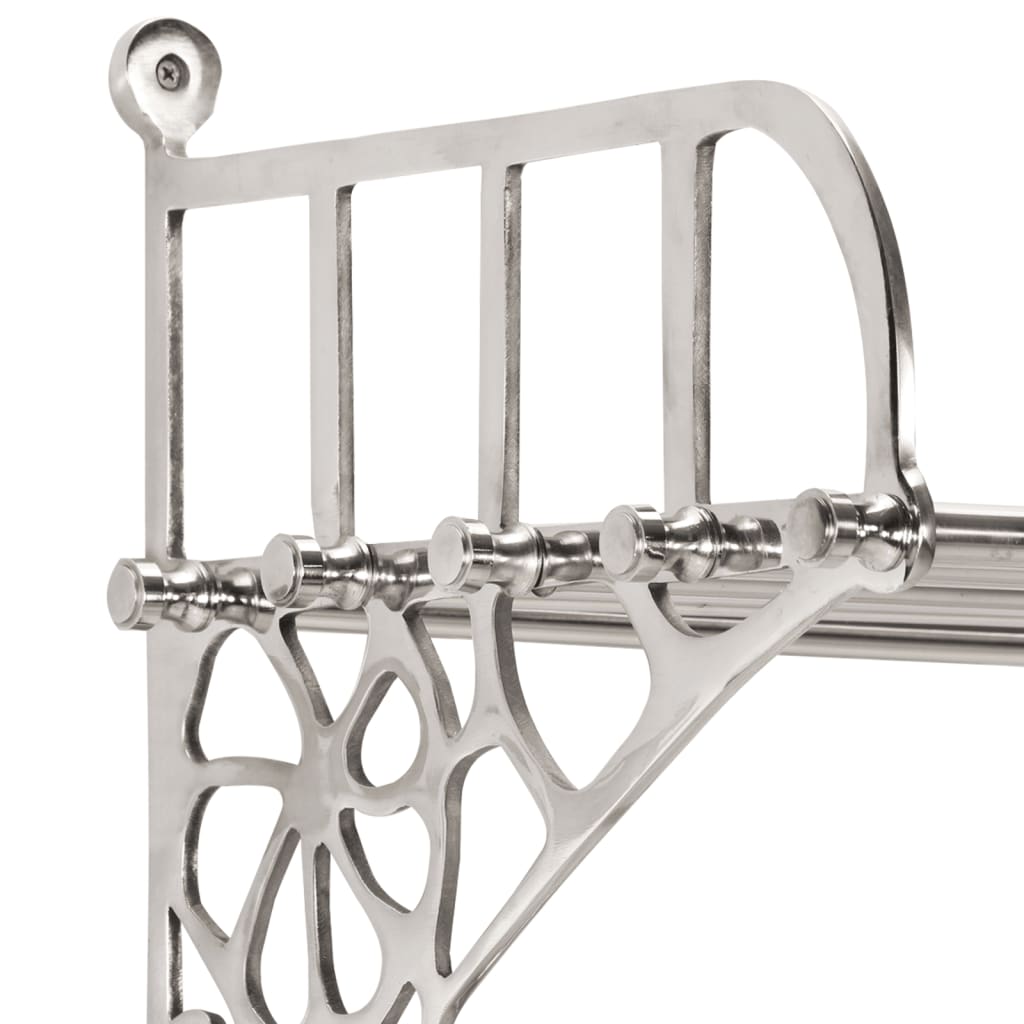 vidaXL Bagagerek met kleerhangers wandmontage aluminium