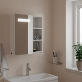 vidaXL Bathroom Cabinet with Mirror and LED 45x13x52 cm White