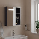 vidaXL Bathroom Cabinet with Mirror and LED 45x13x52 cm White
