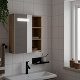 vidaXL Bathroom Cabinet with Mirror and LED 45x13x52 cm White