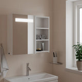 vidaXL Bathroom Cabinet with Mirror and LED 45x13x52 cm White