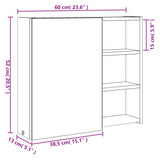 vidaXL Bathroom Cabinet with Mirror and LED 45x13x52 cm White