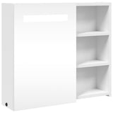 vidaXL Bathroom Cabinet with Mirror and LED 45x13x52 cm White