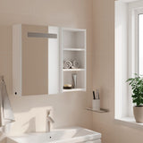 vidaXL Bathroom Cabinet with Mirror and LED 45x13x52 cm White