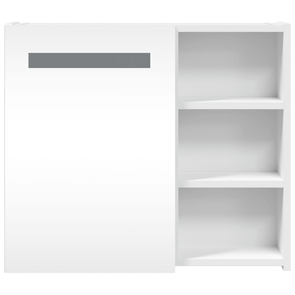 vidaXL Bathroom Cabinet with Mirror and LED 45x13x52 cm White