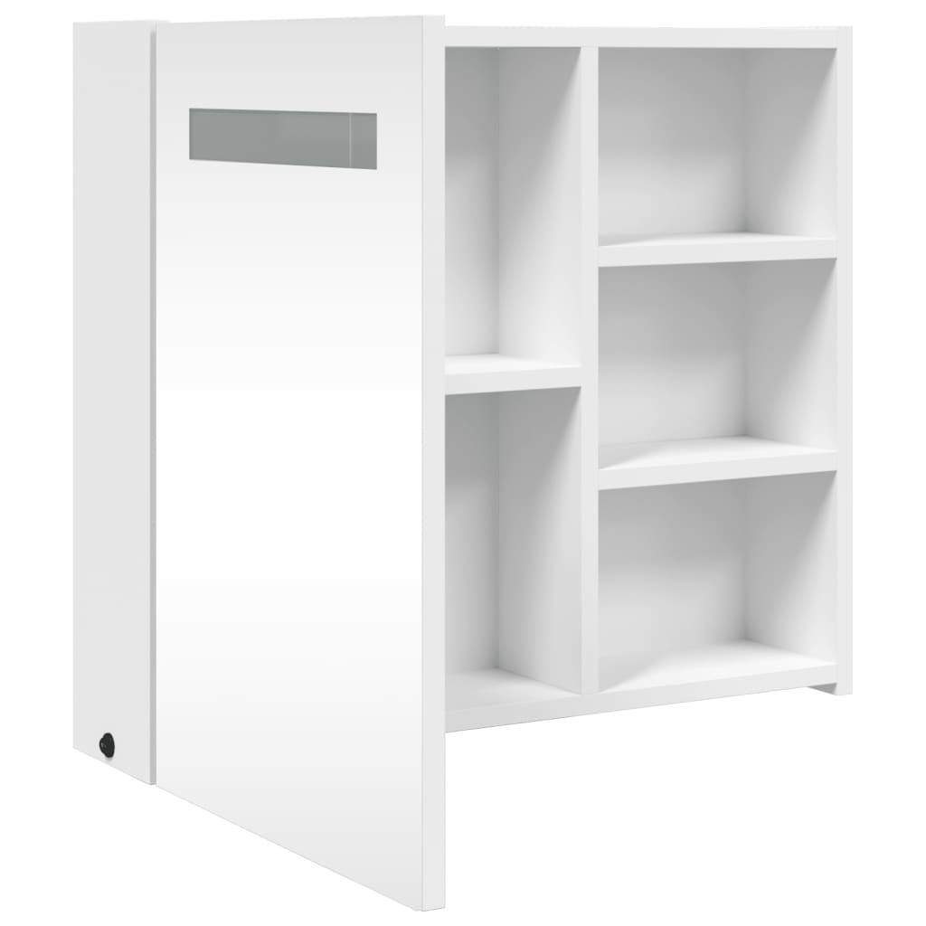 vidaXL Bathroom Cabinet with Mirror and LED 45x13x52 cm White