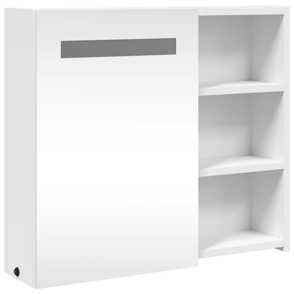 vidaXL Bathroom Cabinet with Mirror and LED 45x13x52 cm White