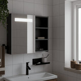 vidaXL Bathroom Cabinet with Mirror and LED 45x13x52 cm White