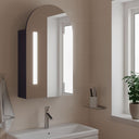 vidaXL Badkamerkast met spiegel en LED gebogen 42x13x70 cm wit