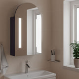 vidaXL Badkamerkast met spiegel en LED gebogen 42x13x70 cm wit