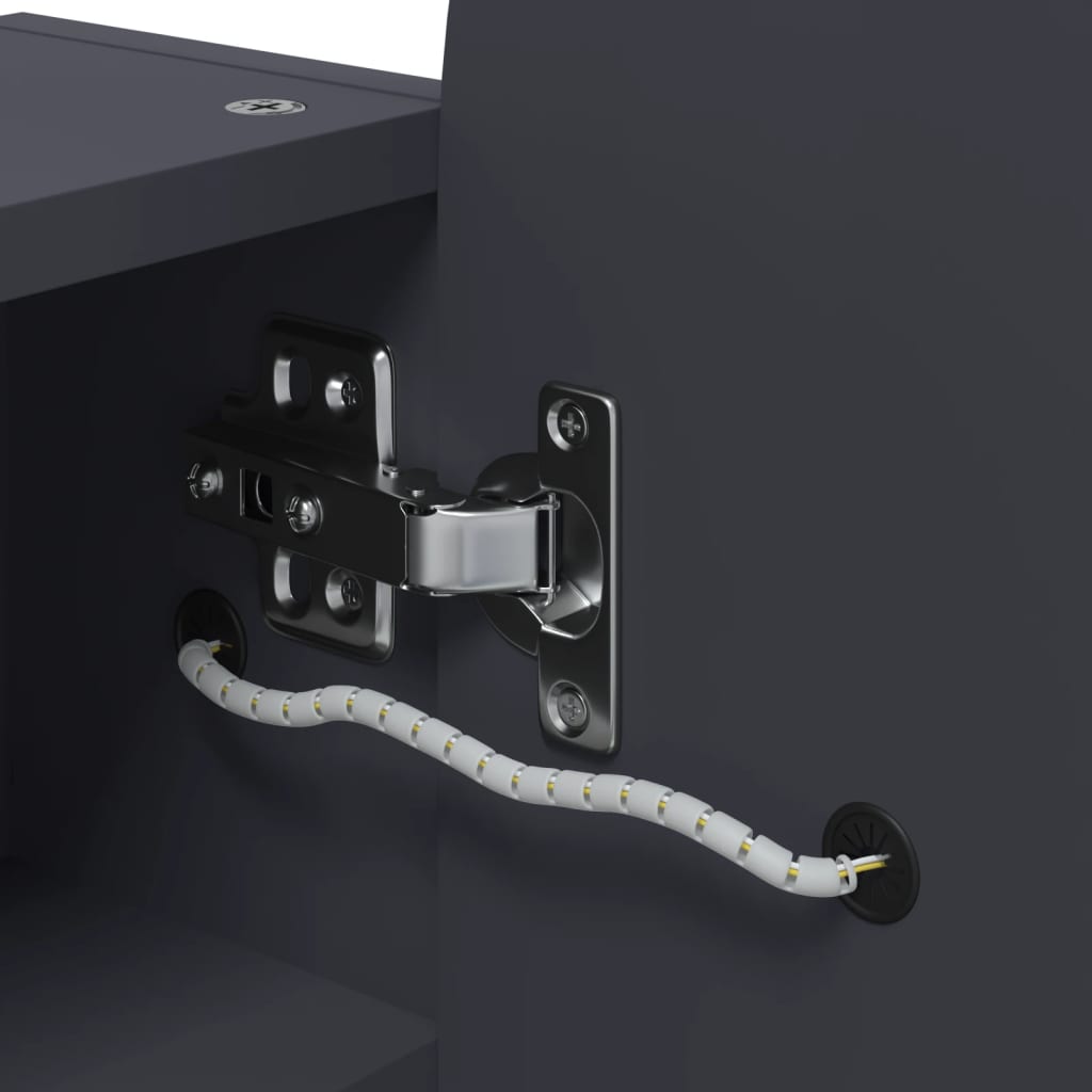 vidaXL Badkamerkast met spiegel en LED gebogen 42x13x70 cm wit