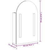 vidaXL Badkamerkast met spiegel en LED gebogen 42x13x70 cm wit