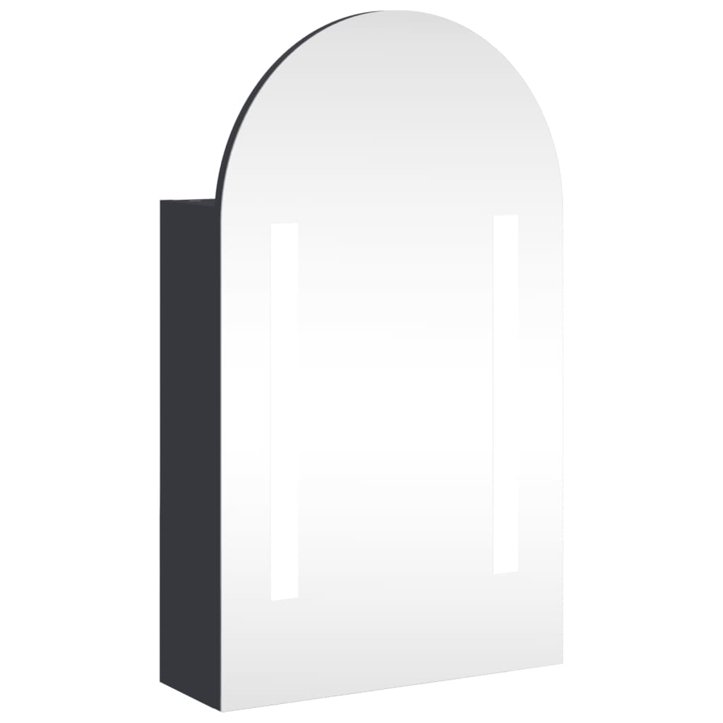 vidaXL Badkamerkast met spiegel en LED gebogen 42x13x70 cm wit