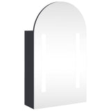 vidaXL Badkamerkast met spiegel en LED gebogen 42x13x70 cm wit