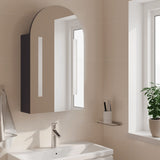 vidaXL Badkamerkast met spiegel en LED gebogen 42x13x70 cm wit