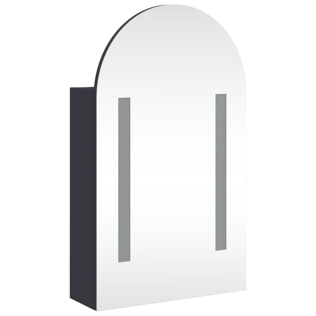 vidaXL Badkamerkast met spiegel en LED gebogen 42x13x70 cm wit