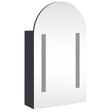 vidaXL Badkamerkast met spiegel en LED gebogen 42x13x70 cm wit
