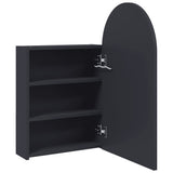 vidaXL Badkamerkast met spiegel en LED gebogen 42x13x70 cm wit