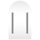 vidaXL Badkamerkast met spiegel en LED gebogen 42x13x70 cm wit