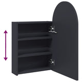 vidaXL Badkamerkast met spiegel en LED gebogen 42x13x70 cm wit