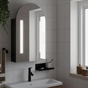 vidaXL Badkamerkast met spiegel en LED gebogen 42x13x70 cm wit