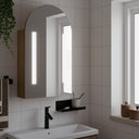 vidaXL Badkamerkast met spiegel en LED gebogen 42x13x70 cm wit