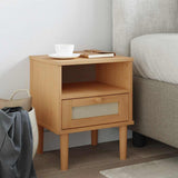 vidaXL Nachtkastje SENJA rattan-look 40x35x48 cm grenenhout bruin