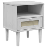 vidaXL Nachtkastje SENJA rattan-look 40x35x48 cm grenenhout bruin