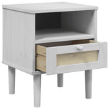 vidaXL Nachtkastje SENJA rattan-look 40x35x48 cm grenenhout bruin